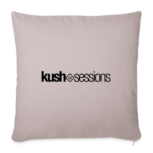 KushSessions (black logo) - Throw Pillow Cover 17.5” x 17.5”