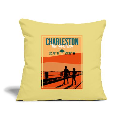 Charleston Life -Downtown Charleston. The Battery - Throw Pillow Cover 17.5” x 17.5”