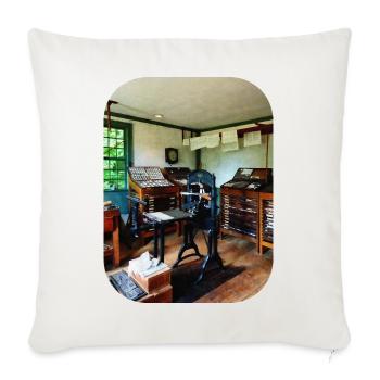 Print Shop - Throw Pillow Cover 17.5” x 17.5” - natural white - Front