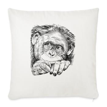 Monkey - Throw Pillow Cover 17.5” x 17.5” - natural white - Front