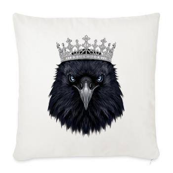 Crowned Raven Regal - Throw Pillow Cover 17.5” x 17.5” - natural white - Front