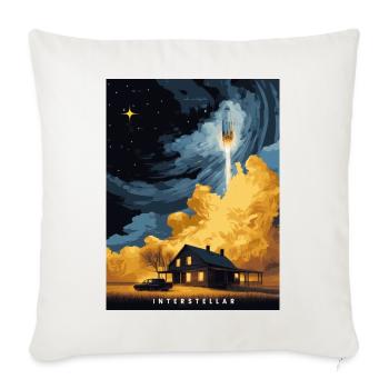 Interstellar Rocket Launch Sci-Fi Movie Art - Throw Pillow Cover 17.5” x 17.5” - natural white - Front