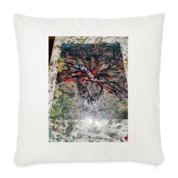 Ink Burst Abstract - Throw Pillow Cover 17.5” x 17.5” - natural white - Front
