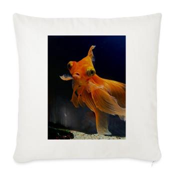 Golden Goldfish Underwater Art - Throw Pillow Cover 17.5” x 17.5” - natural white - Front