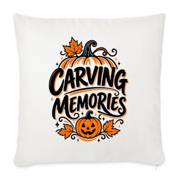 Carving Memories Tshirt - Throw Pillow Cover 17.5” x 17.5” - natural white - Front