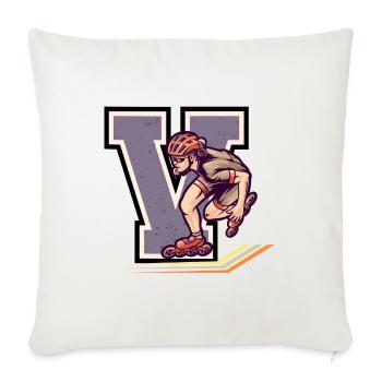 Rollerblading Velocity - V Series - Throw Pillow Cover 17.5” x 17.5” - natural white - Front