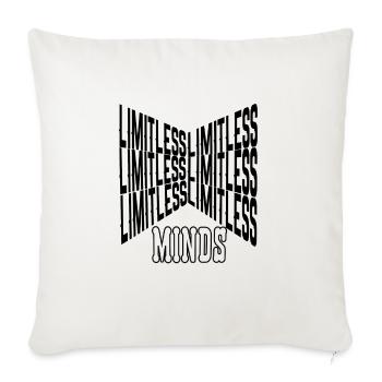 Limitless Minds - Throw Pillow Cover 17.5” x 17.5” - natural white - Front