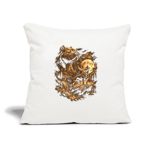 Pit Bull Howling Moon Fantasy Forest Tee - Throw Pillow Cover 17.5” x 17.5”