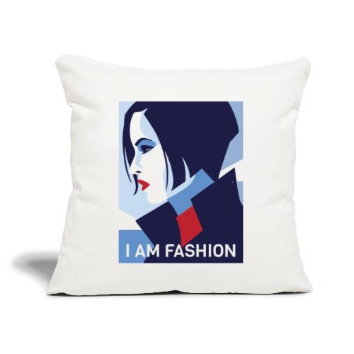 fashion style woman - Throw Pillow Cover 17.5” x 17.5”