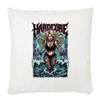 Hardcore Evil Blonde  - Throw Pillow Cover 17.5” x 17.5” - natural white - Front