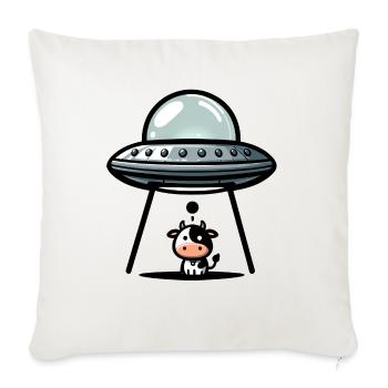 UFO COW - Throw Pillow Cover 17.5” x 17.5” - natural white - Front
