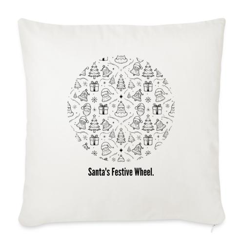 Santa's Festive Wheel T-Shirt - Throw Pillow Cover 17.5” x 17.5”