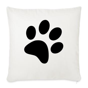 paw print - Throw Pillow Cover 17.5” x 17.5” - natural white - Front