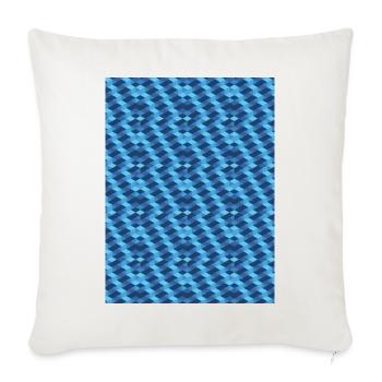 Geometric Blue Pattern - Throw Pillow Cover 17.5” x 17.5” - natural white - Front