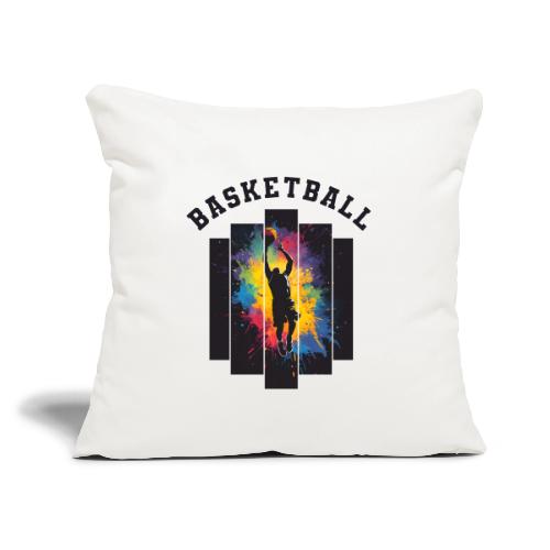 Basketball Slam Dunk Splash Design - Throw Pillow Cover 17.5” x 17.5”