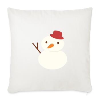 Christmas Snowman - Throw Pillow Cover 17.5” x 17.5” - natural white - Front