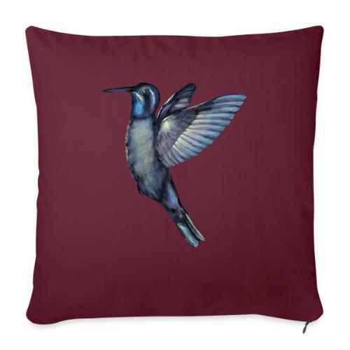 Hummingbird in flight - Throw Pillow Cover 17.5” x 17.5”