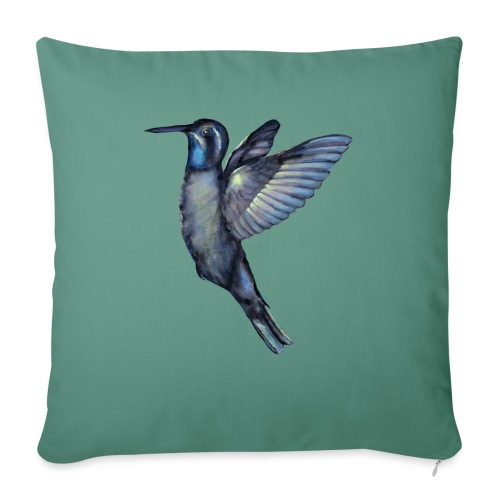 Hummingbird in flight - Throw Pillow Cover 17.5” x 17.5”