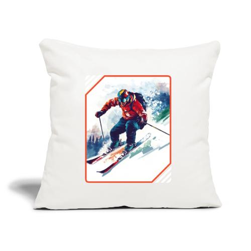 Skiing is Life - Throw Pillow Cover 17.5” x 17.5”