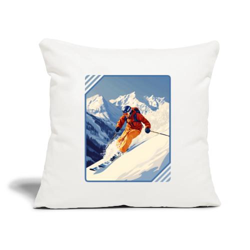 Mountain Skiing Vibes - Throw Pillow Cover 17.5” x 17.5”