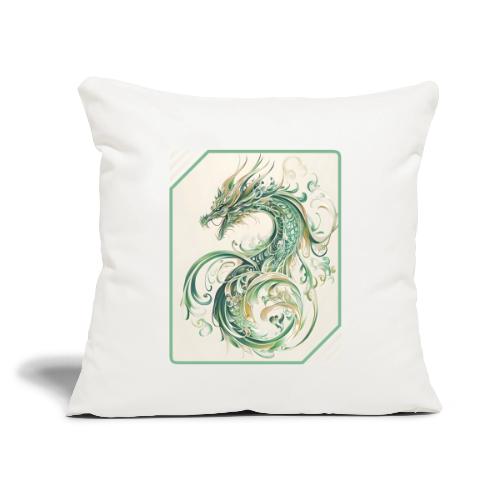Brush of the Dragon - Throw Pillow Cover 17.5” x 17.5”