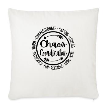 Chaos Coordinator Vintage Gift - Throw Pillow Cover 17.5” x 17.5” - natural white - Front