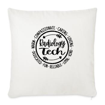 Radiology Tech - Throw Pillow Cover 17.5” x 17.5” - natural white - Front