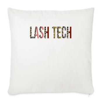 Lash Tech - Throw Pillow Cover 17.5” x 17.5” - natural white - Front