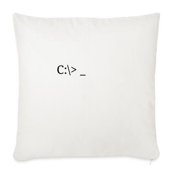 C:/> - MS-DOS Retro Computer Screen - Throw Pillow Cover 17.5” x 17.5” - natural white - Front