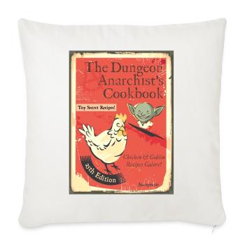 Dungeon Anarchist Cookbook - Throw Pillow Cover 17.5” x 17.5” - natural white - Front