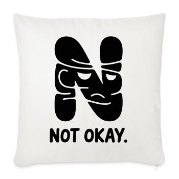 Nocturne Glyphs - Throw Pillow Cover 17.5” x 17.5” - natural white - Front