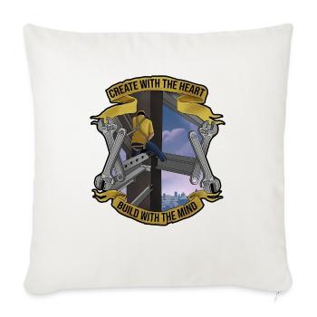 Build With The Mind - Throw Pillow Cover 17.5” x 17.5” - natural white - Front