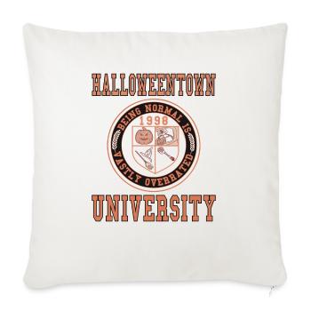 Halloween Town Univeristy - Throw Pillow Cover 17.5” x 17.5” - natural white - Front