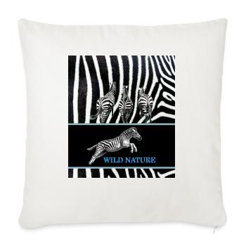 WILD NATURE - COOL ZEBRA design collection - Throw Pillow Cover 17.5” x 17.5” - natural white - Front