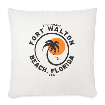 Fort Walton Beach - Throw Pillow Cover 17.5” x 17.5” - natural white - Front