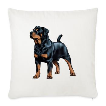 Rottweiler The Bodyguard - Throw Pillow Cover 17.5” x 17.5” - natural white - Front