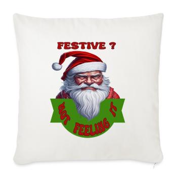 Grumpy Santa - Throw Pillow Cover 17.5” x 17.5” - natural white - Front