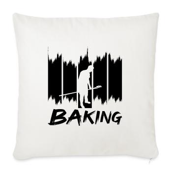 Baking - Throw Pillow Cover 17.5” x 17.5” - natural white - Front