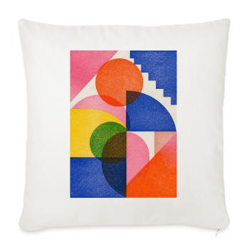Vibrant Geometric Mosaic - Throw Pillow Cover 17.5” x 17.5” - natural white - Front