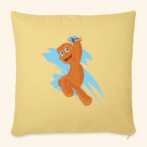 Fuzzy Puppet logo - Throw Pillow Cover 17.5” x 17.5”