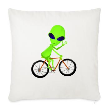biker ufo - Throw Pillow Cover 17.5” x 17.5” - natural white - Front