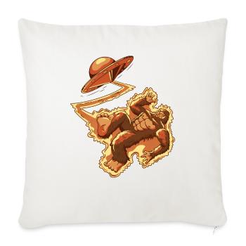 Aliens Kidnap Giant Gorillas - Throw Pillow Cover 17.5” x 17.5” - natural white - Front