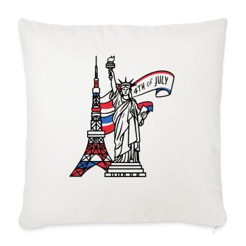 4th of july - Throw Pillow Cover 17.5” x 17.5” - natural white - Front