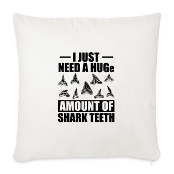 Collecting shark teeth - Throw Pillow Cover 17.5” x 17.5” - natural white - Front