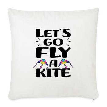 Let kite fly - Throw Pillow Cover 17.5” x 17.5” - natural white - Front