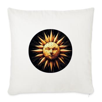 Golden Sun polygon art - Throw Pillow Cover 17.5” x 17.5” - natural white - Front