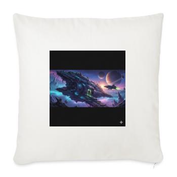 Nebula Hull Expedition - Throw Pillow Cover 17.5” x 17.5” - natural white - Front