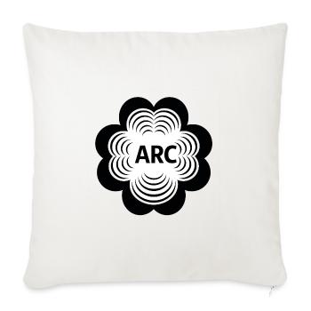 Arc Bloom Monochrome - Throw Pillow Cover 17.5” x 17.5” - natural white - Front