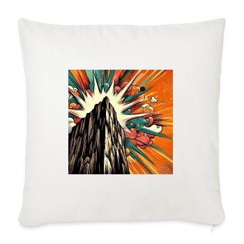 Mountain Burst Pop Art Explosion - Throw Pillow Cover 17.5” x 17.5” - natural white - Front