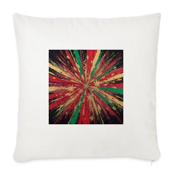 Holiday Fireworks Gold Stars Burst - Throw Pillow Cover 17.5” x 17.5” - natural white - Front